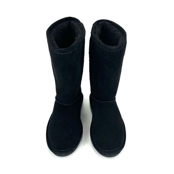 Bearpaw Emma Girls Black Winter Boot Size 4 Suede Waterproof Wool Lining Comfort - Picture 2 of 11